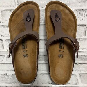 Birkenstock Gizeh Chocolate Brown Thong Sandals-Size 42